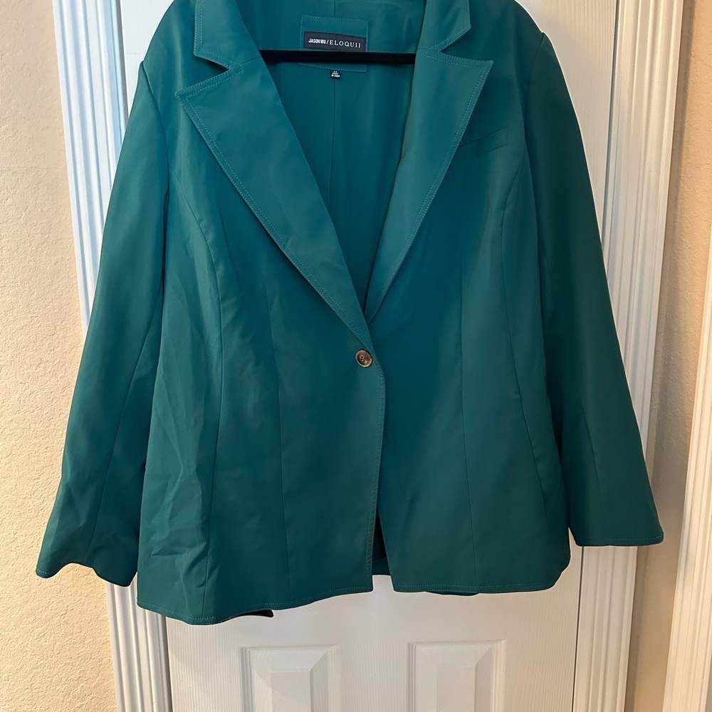 Eloquii Women's Teal Blazer